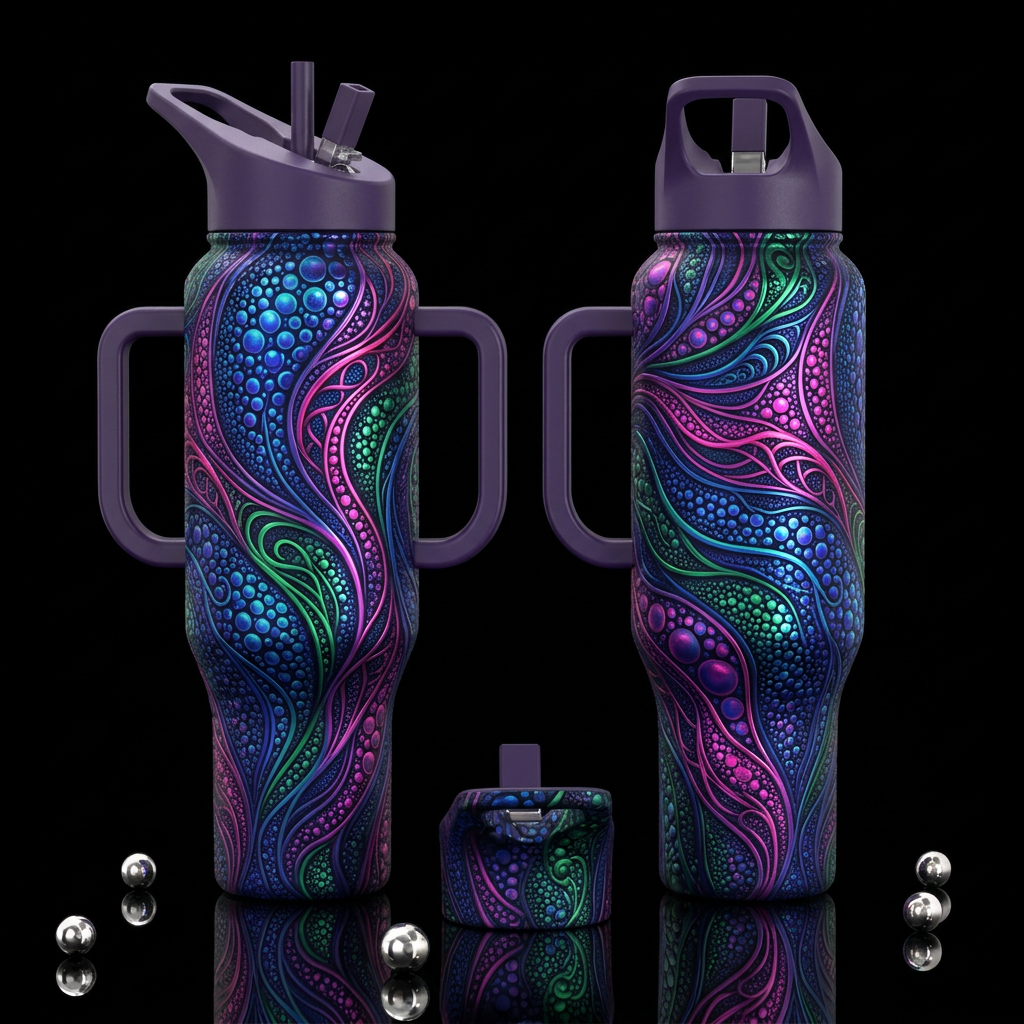 Beaded Discord water bottle design