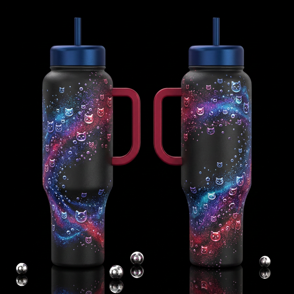 Kitty Bubbles water bottle design