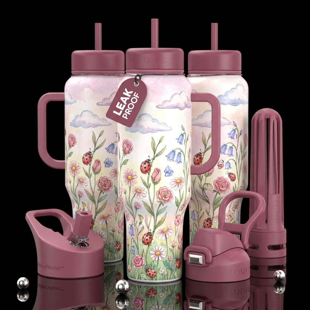 Ladybugs Hanging Out water bottle design