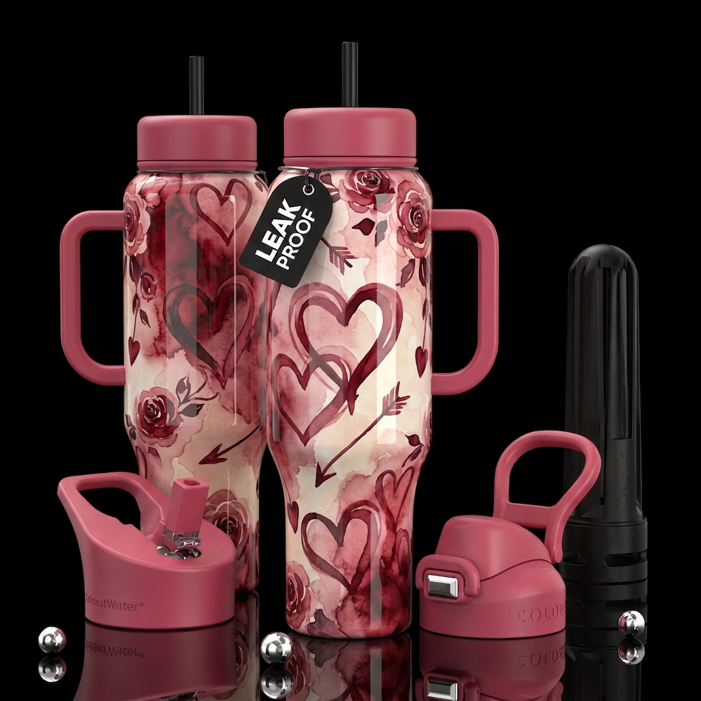 My Heart Belongs water bottle design