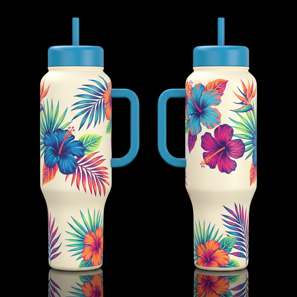 Hawaiian Colors water bottle design