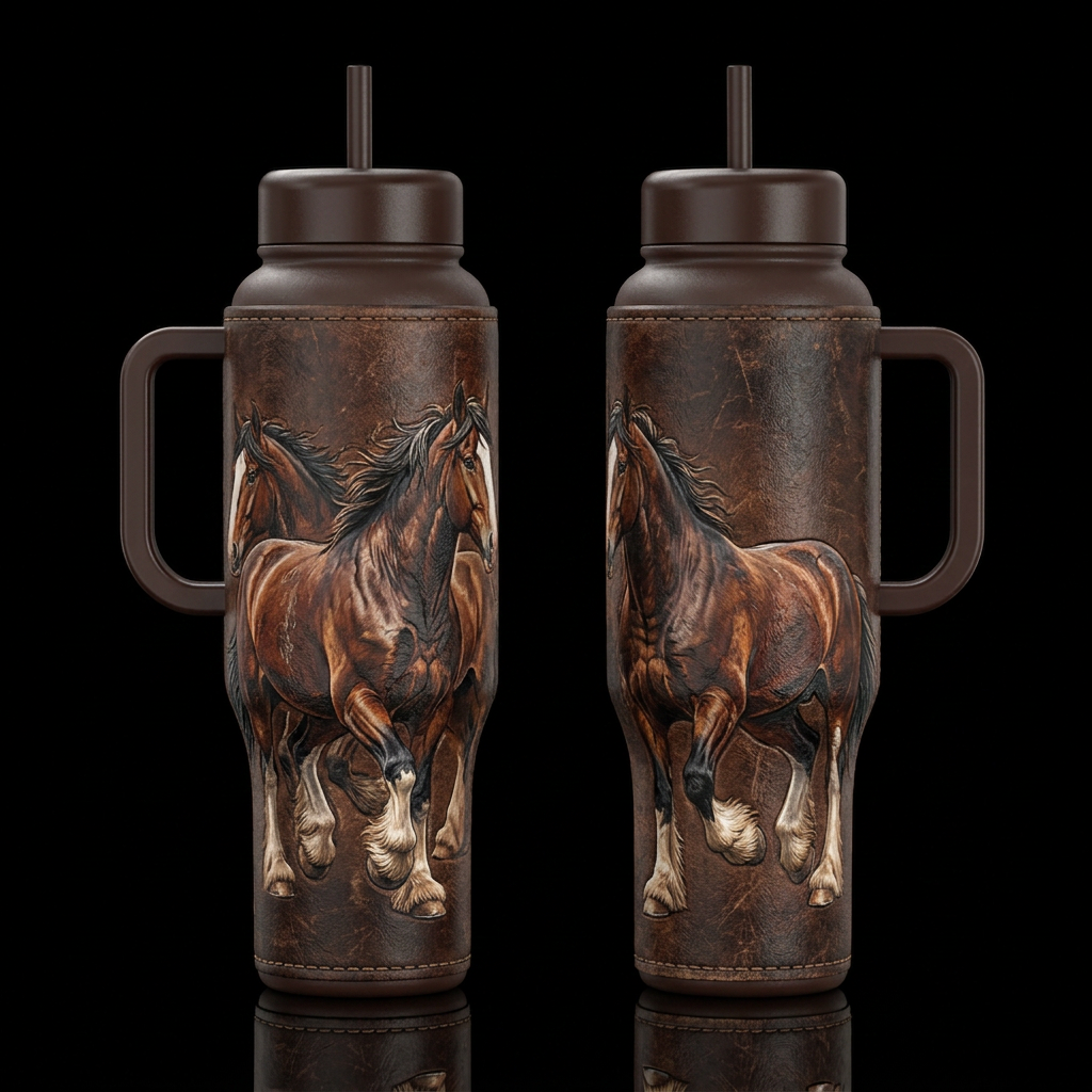 Beauty in Leather water bottle design