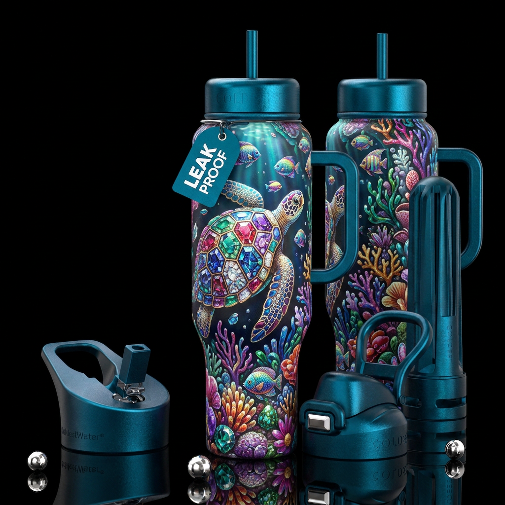Turtle Treasure water bottle design