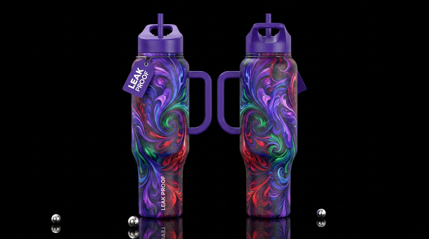 Purple Wind water bottle design