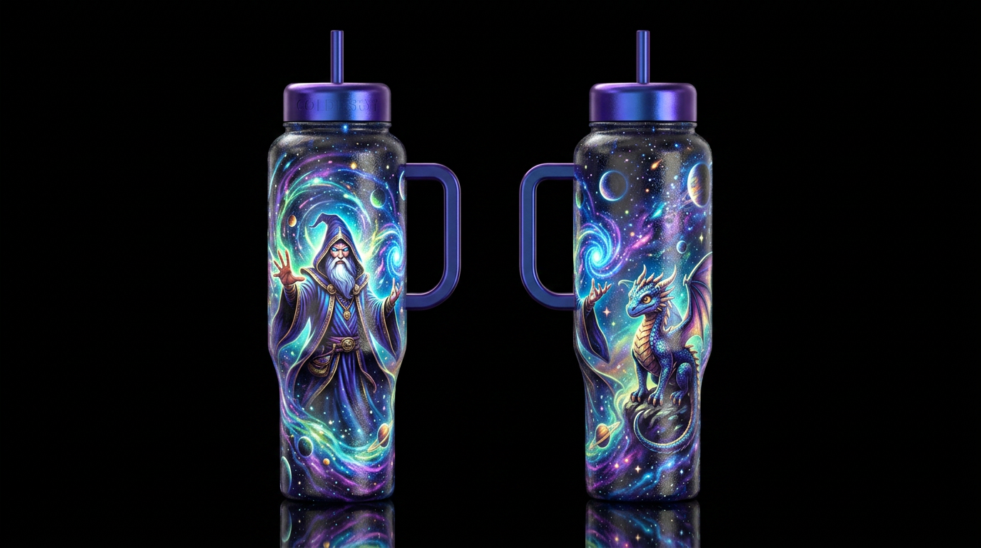 Casting a Spell water bottle design