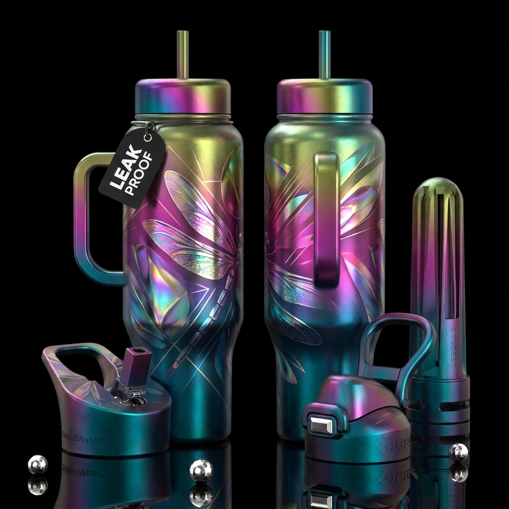 The Sheer Dragonfly water bottle design