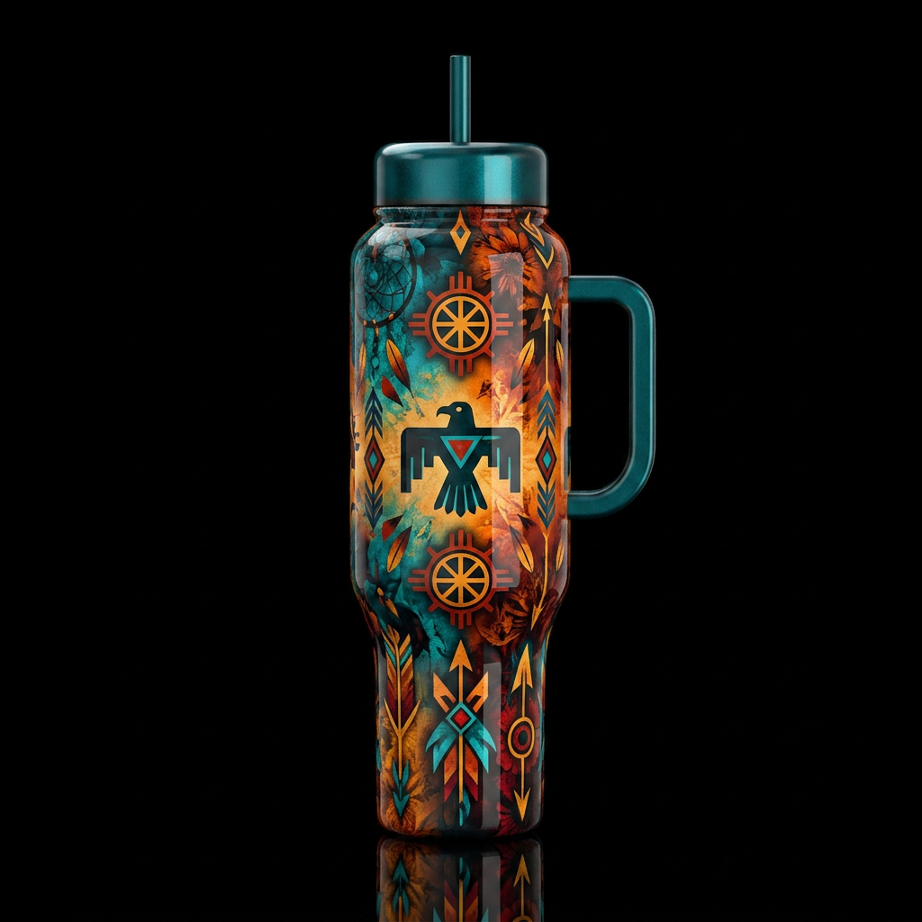 Native Art water bottle design
