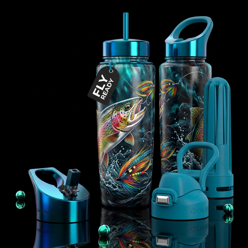 Big Blue Catch water bottle design