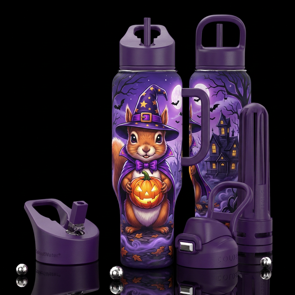 Happy Hallow... SQUIRREL! water bottle design