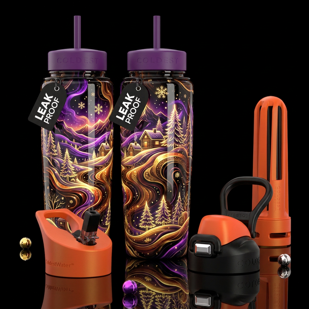 Elegance of Winter water bottle design