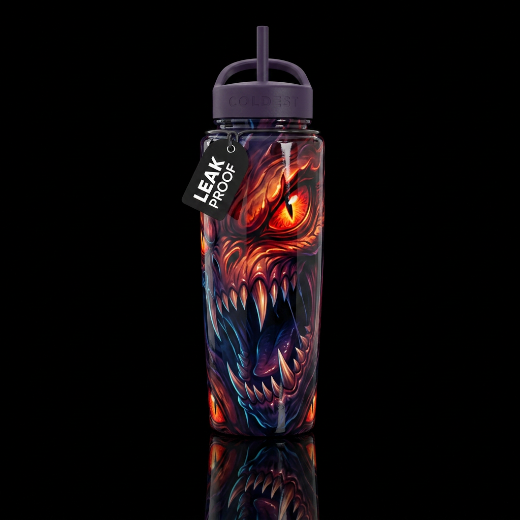 16K resolution, hyper-realistic, ultra-detailed te... water bottle design