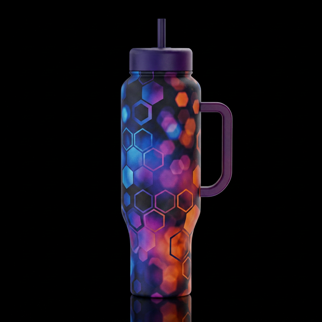 16K resolution, hyper-realistic, ultra-detailed te... water bottle design