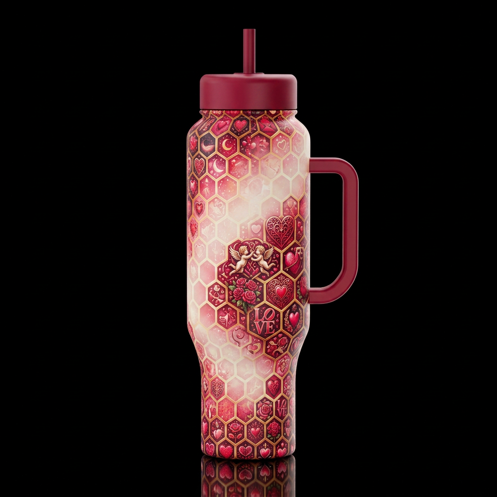 Cupid in Love water bottle design