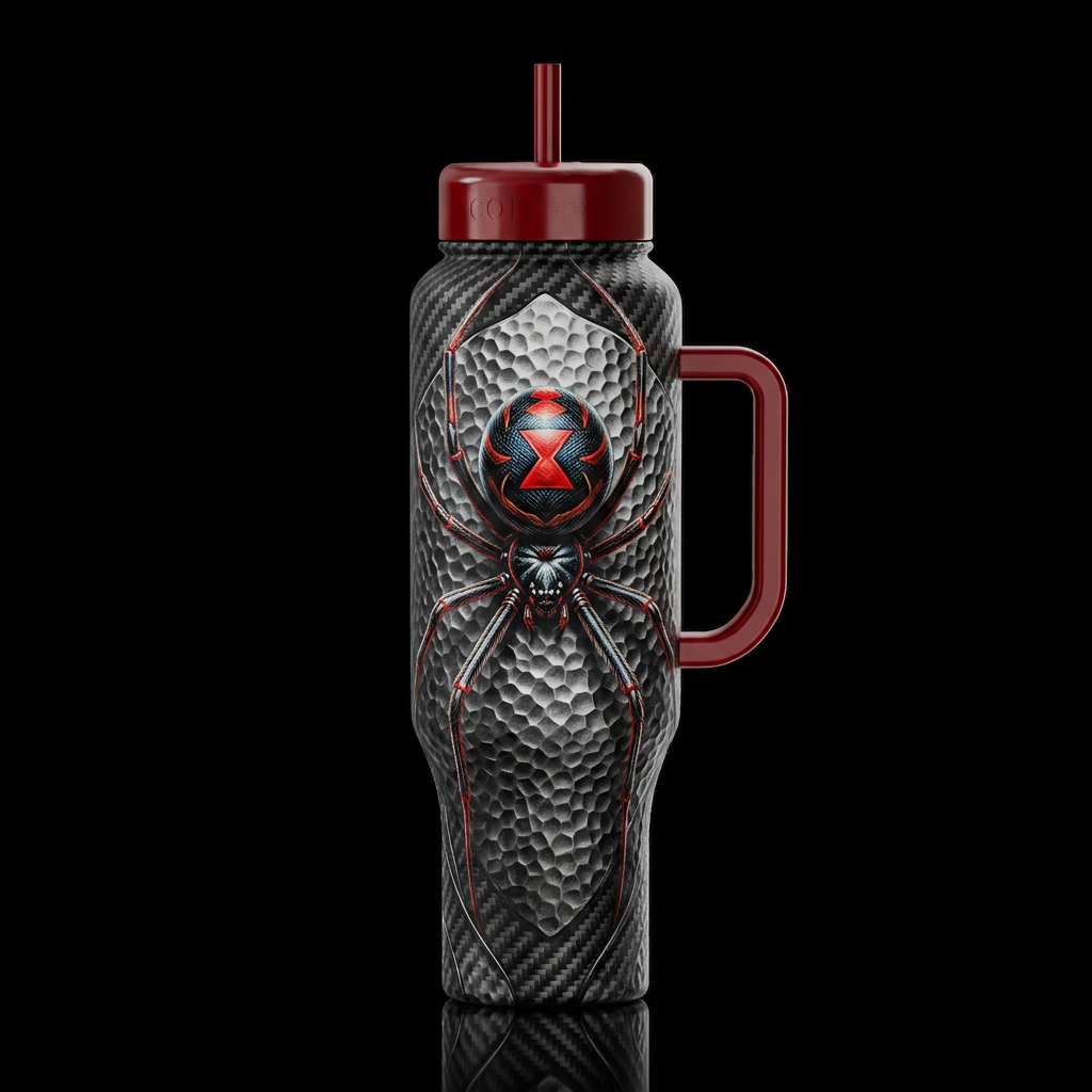 Black Widowmaker water bottle design