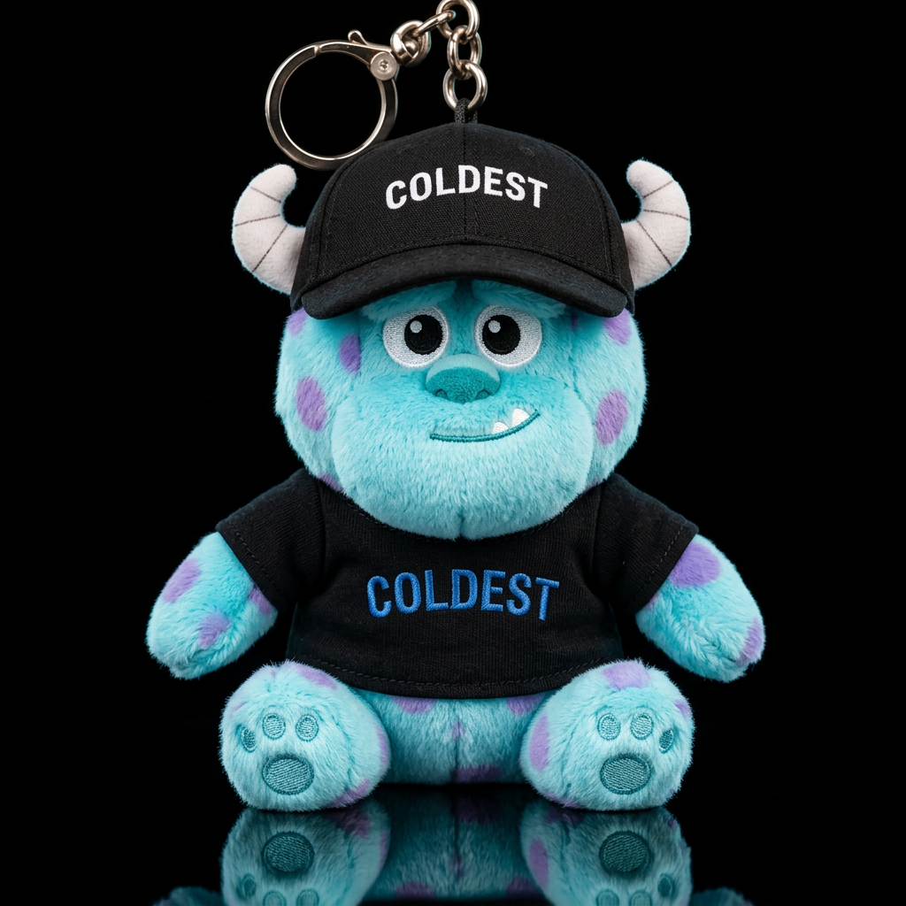 cute Sully monster wearing a black Coldest t-shirt... water bottle design