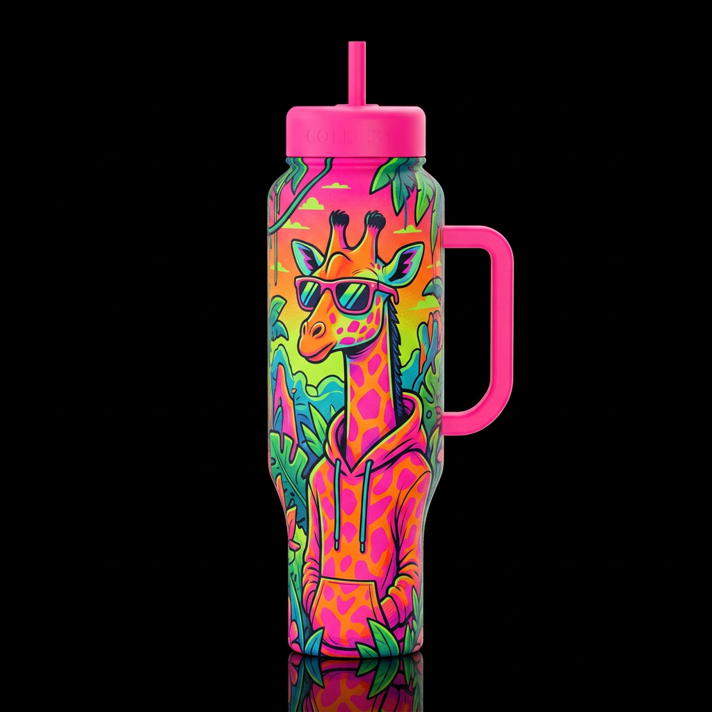 Gary the Giraffe water bottle design