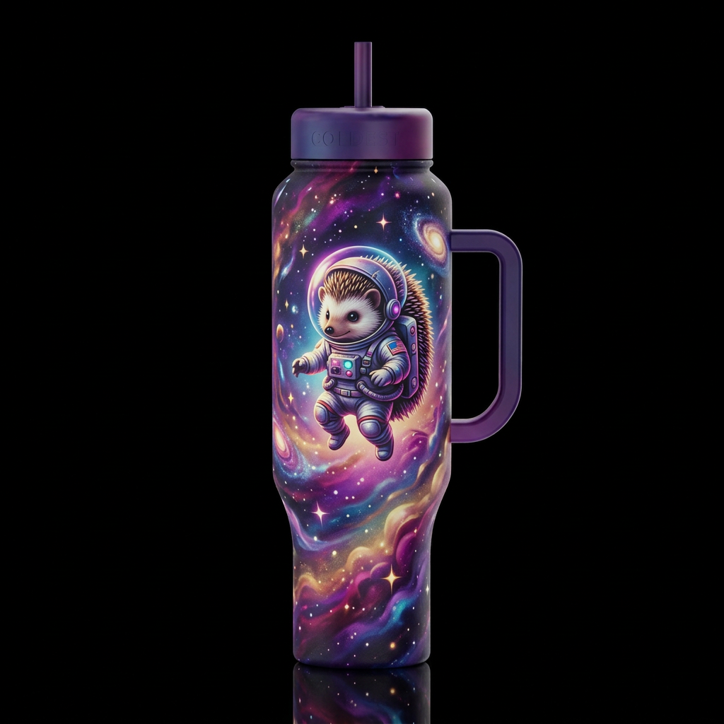 Comet in Space water bottle design
