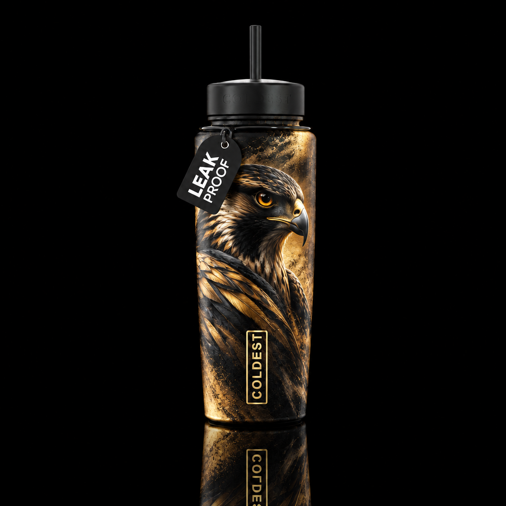 Falcon at Rest water bottle design