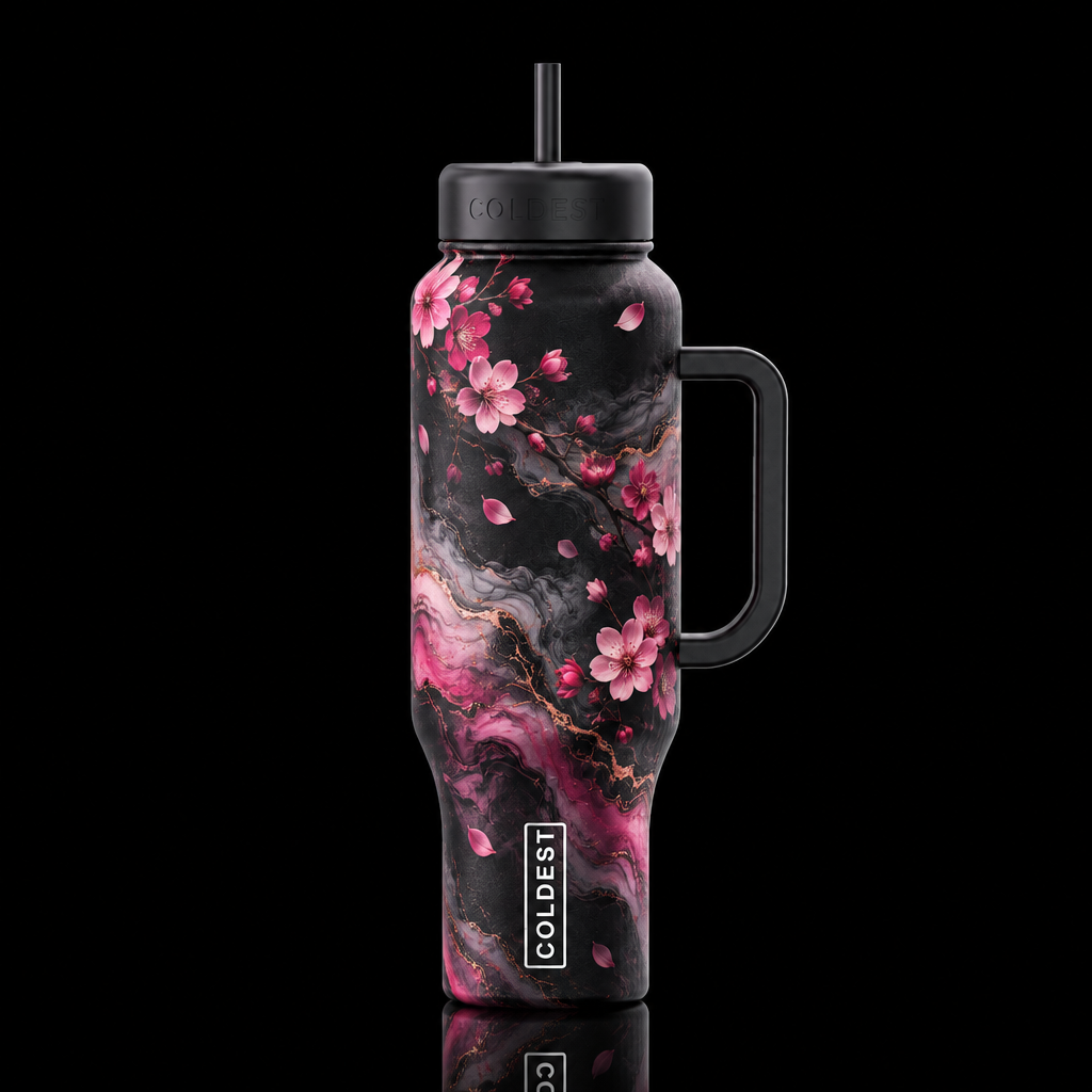 Cherry Blossom Fog water bottle design