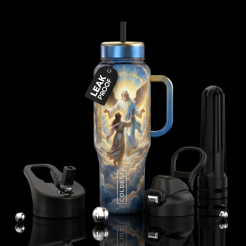 God welcoming new soul water bottle design