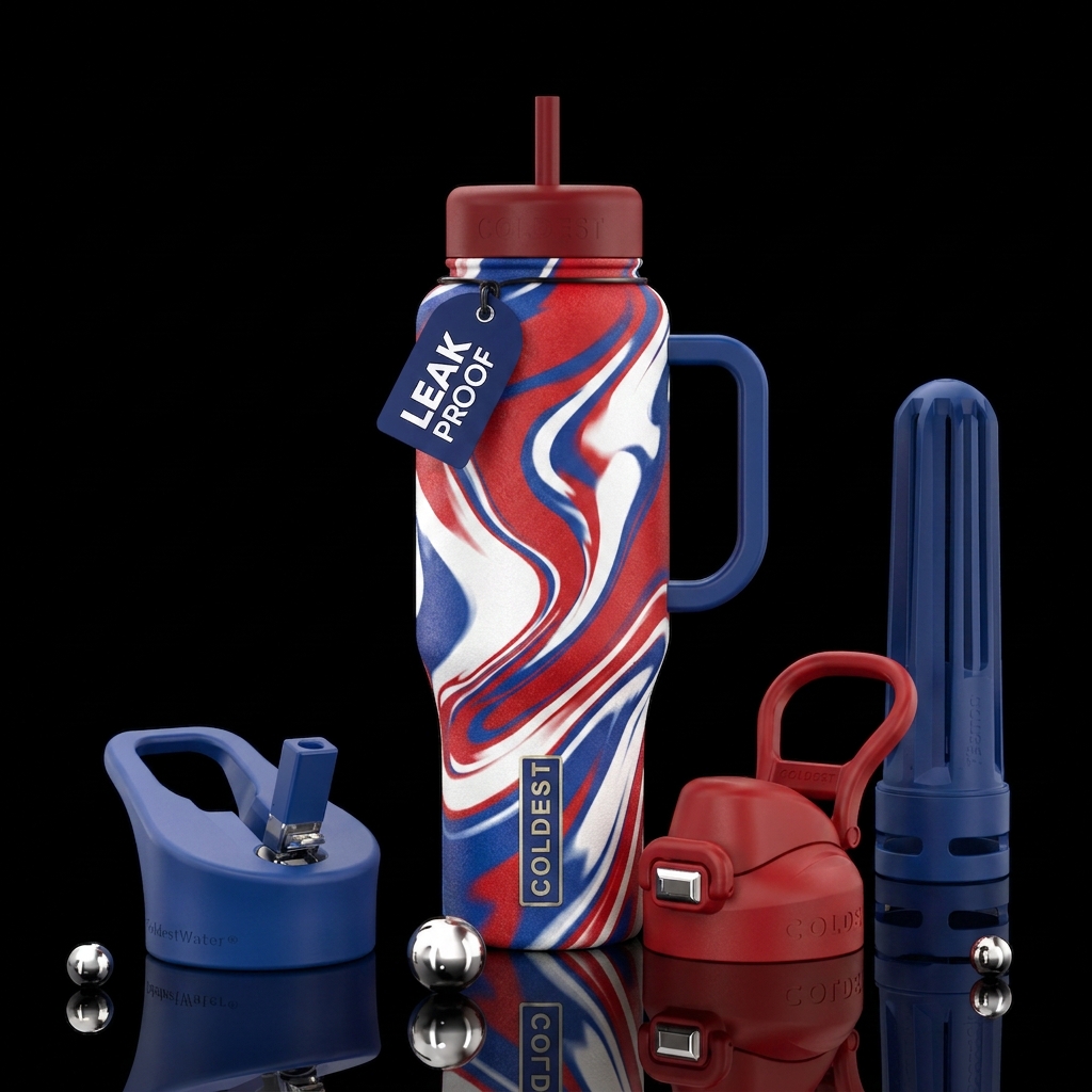American blended water bottle design