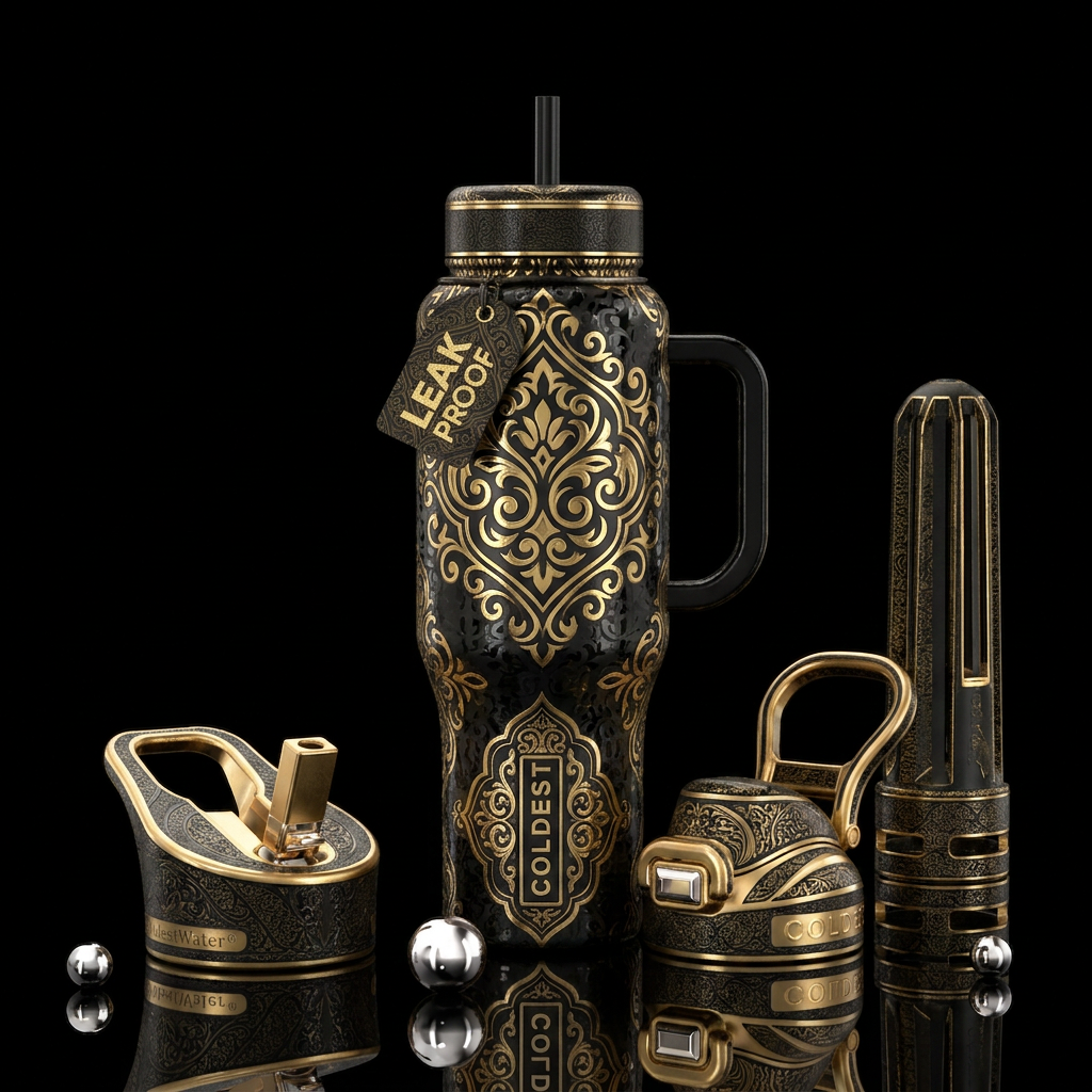 Black elegance water bottle design