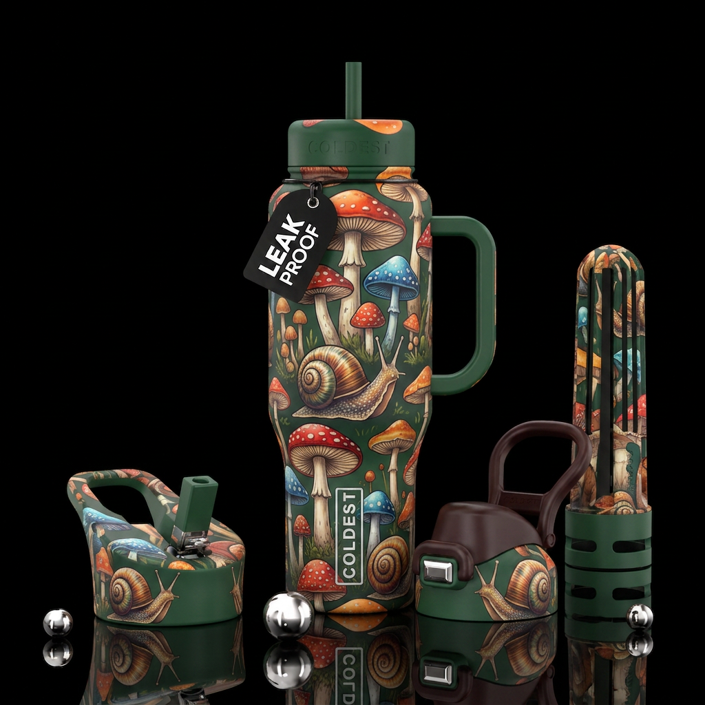 Slick as snails water bottle design