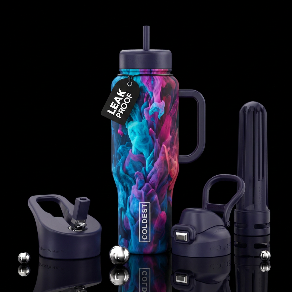 Lost in color water bottle design