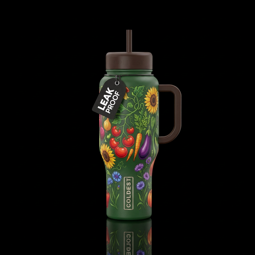 Garden times water bottle design