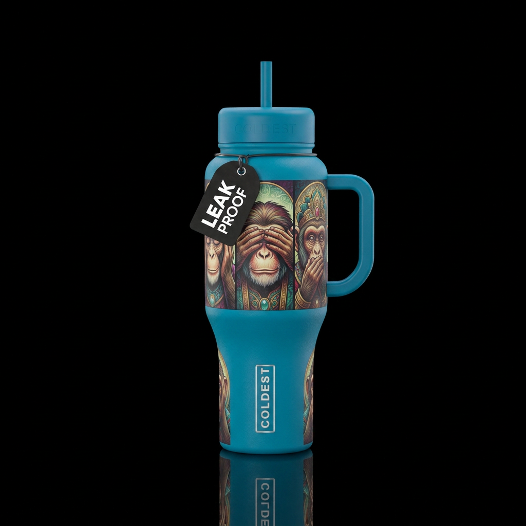 No evil here water bottle design