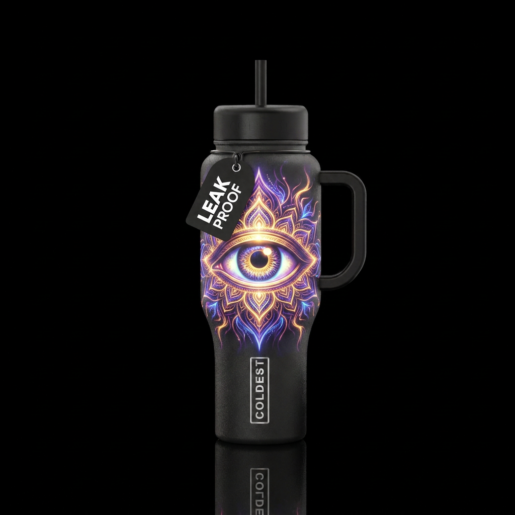 All seeing water bottle design