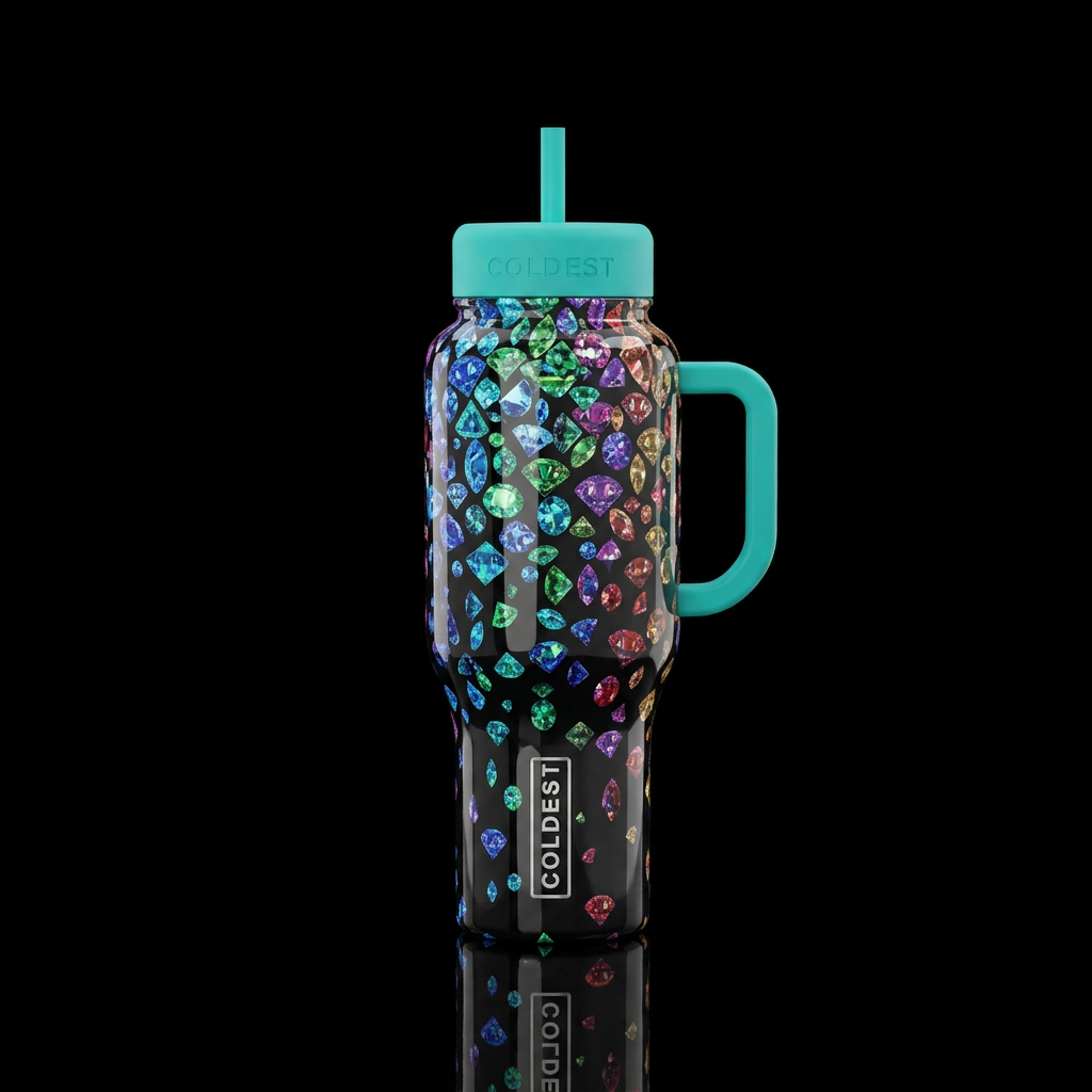 Diamonds are forever water bottle design