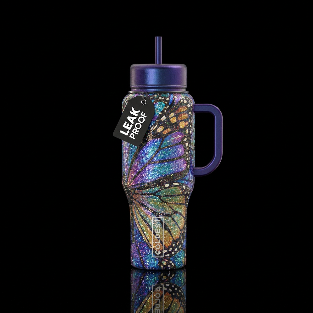 Butterflies water bottle design