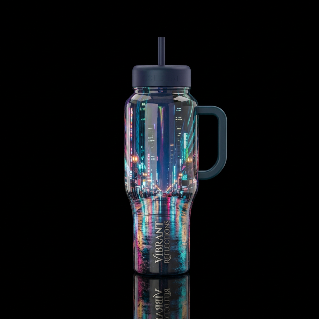 City glow water bottle design