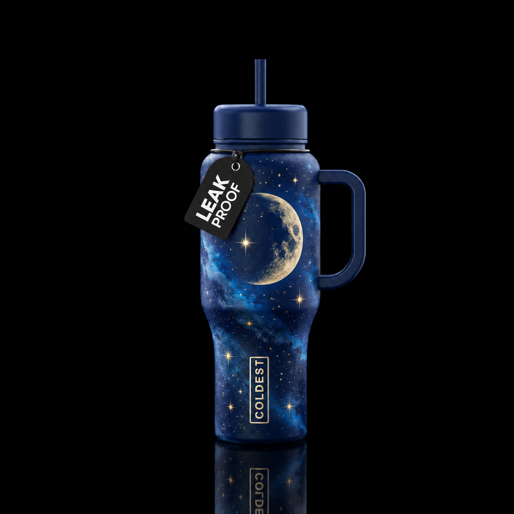 Moon and Stars water bottle design