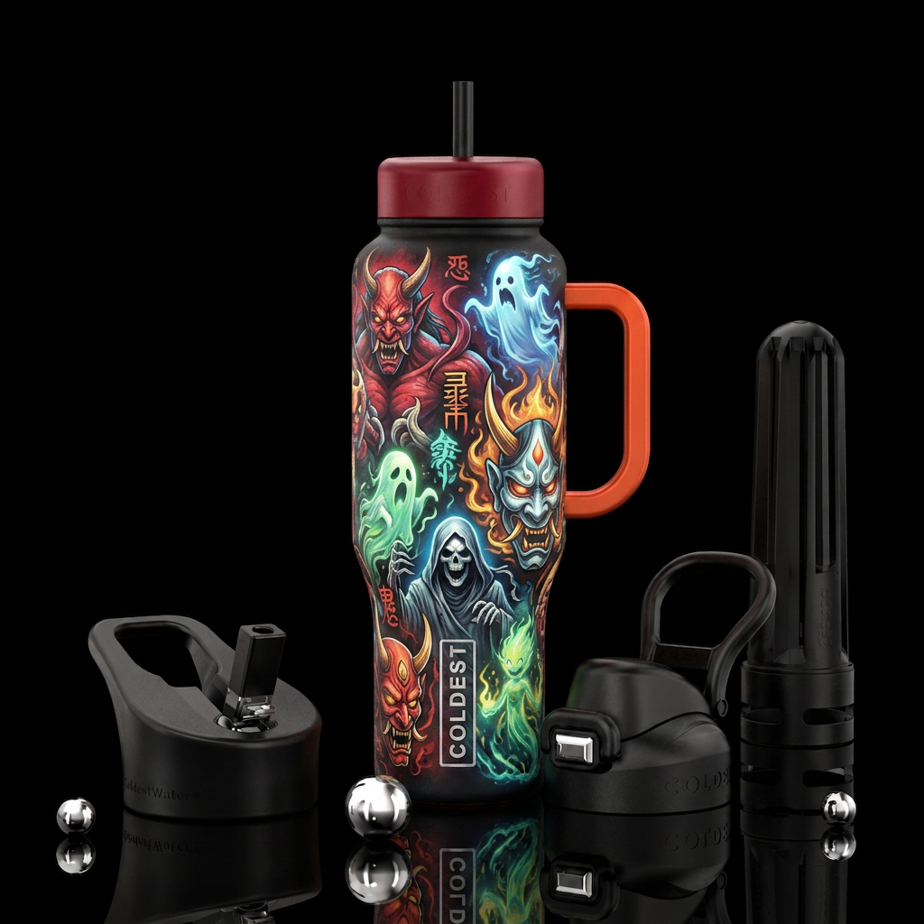 Demons and Spirits water bottle design