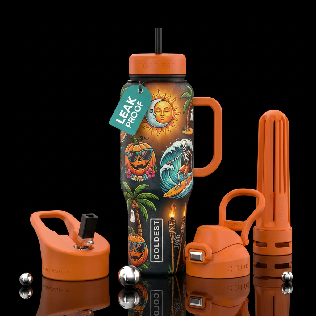 Summer halloween water bottle design
