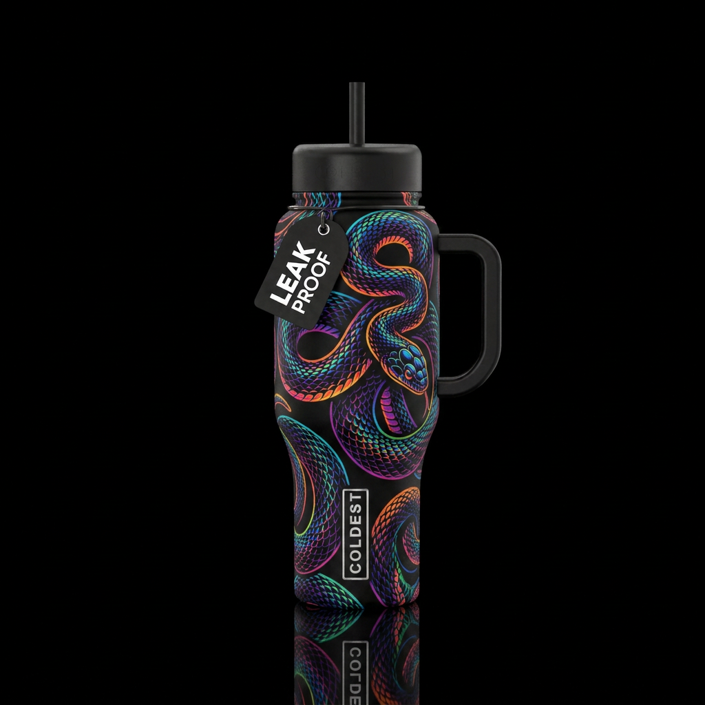 Mexican black king snakes water bottle design