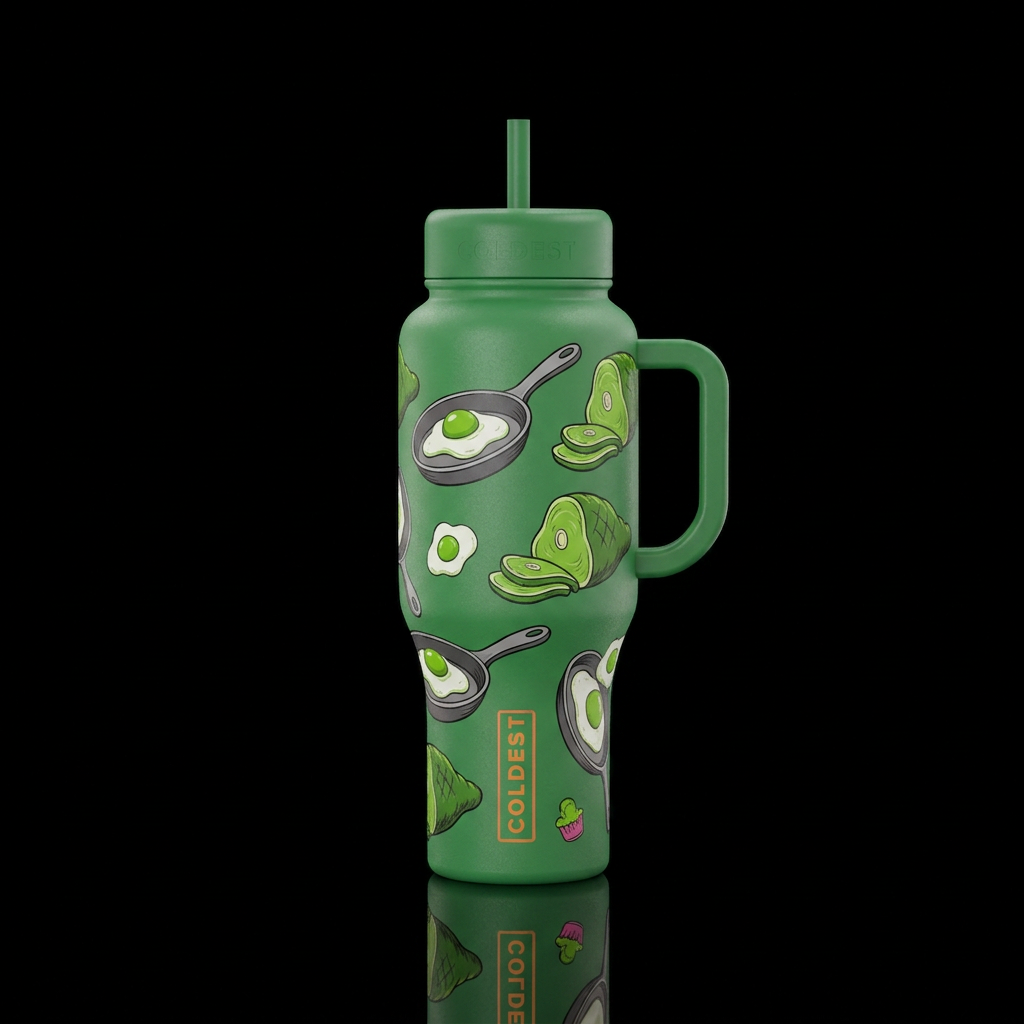 Green eggs and ham water bottle design