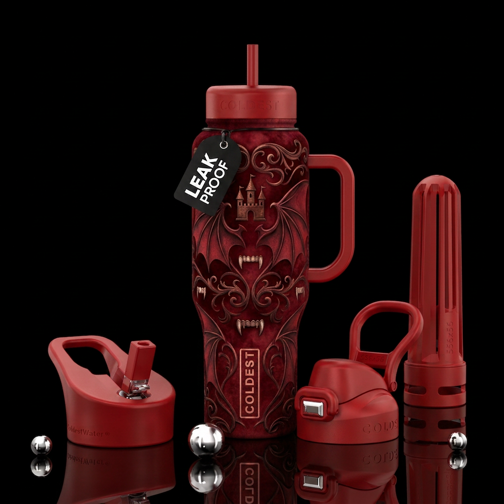 Vampire water bottle design