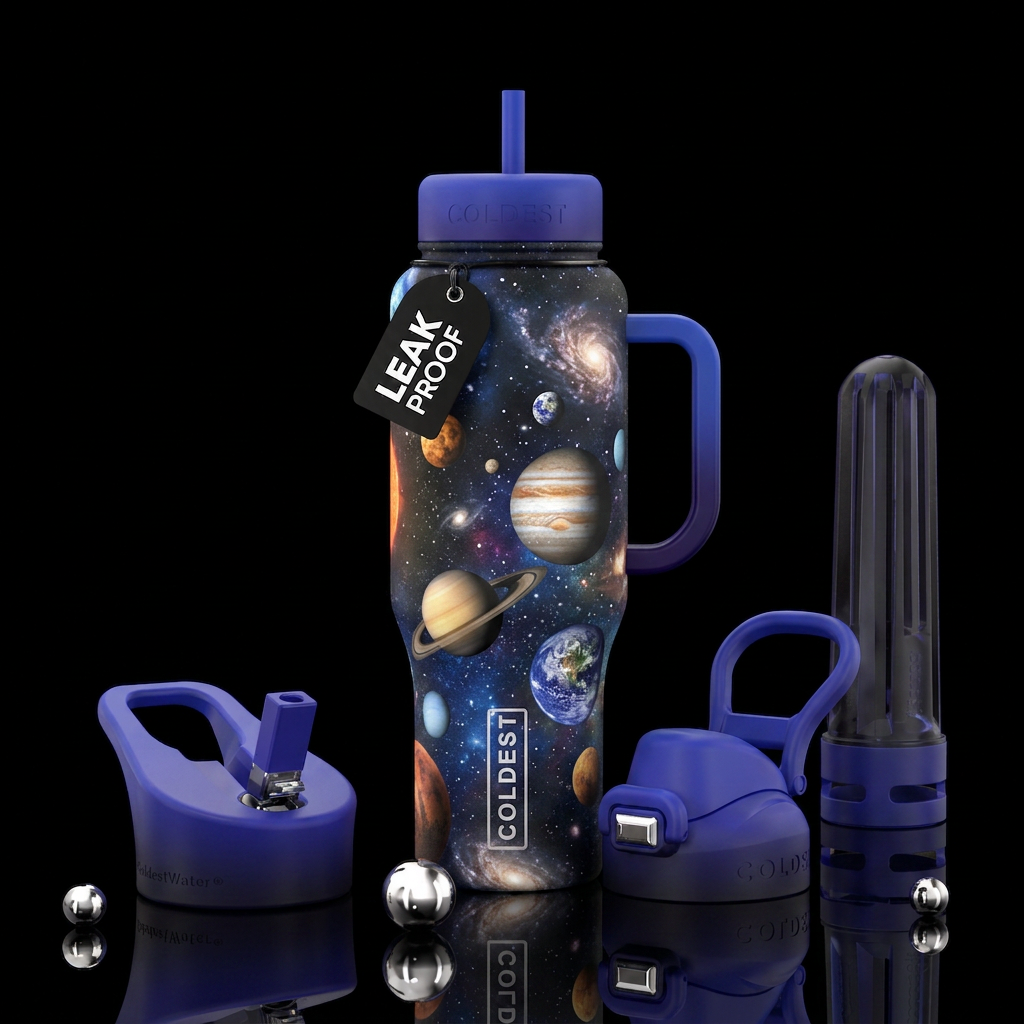 Planets water bottle design