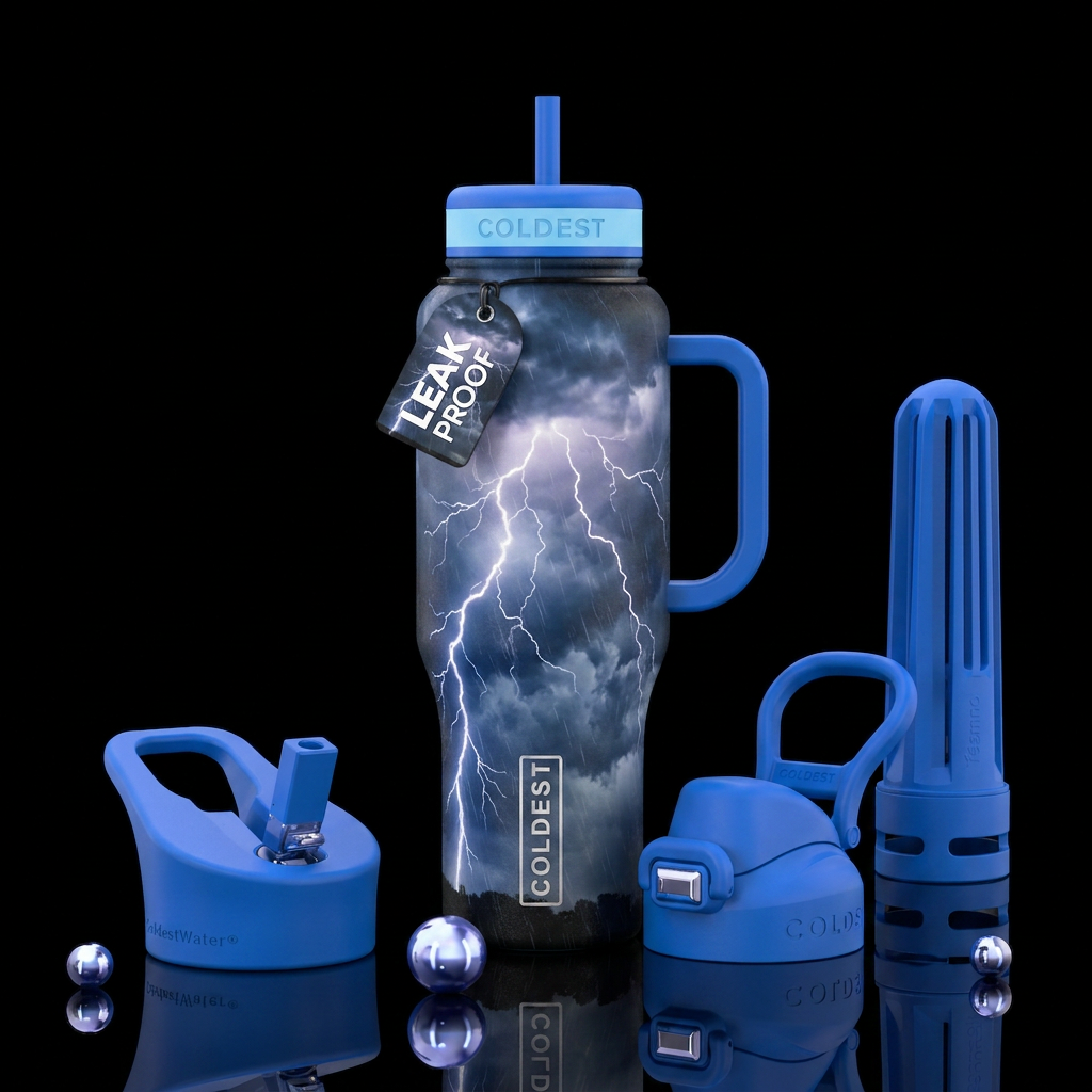 Lightning storm water bottle design
