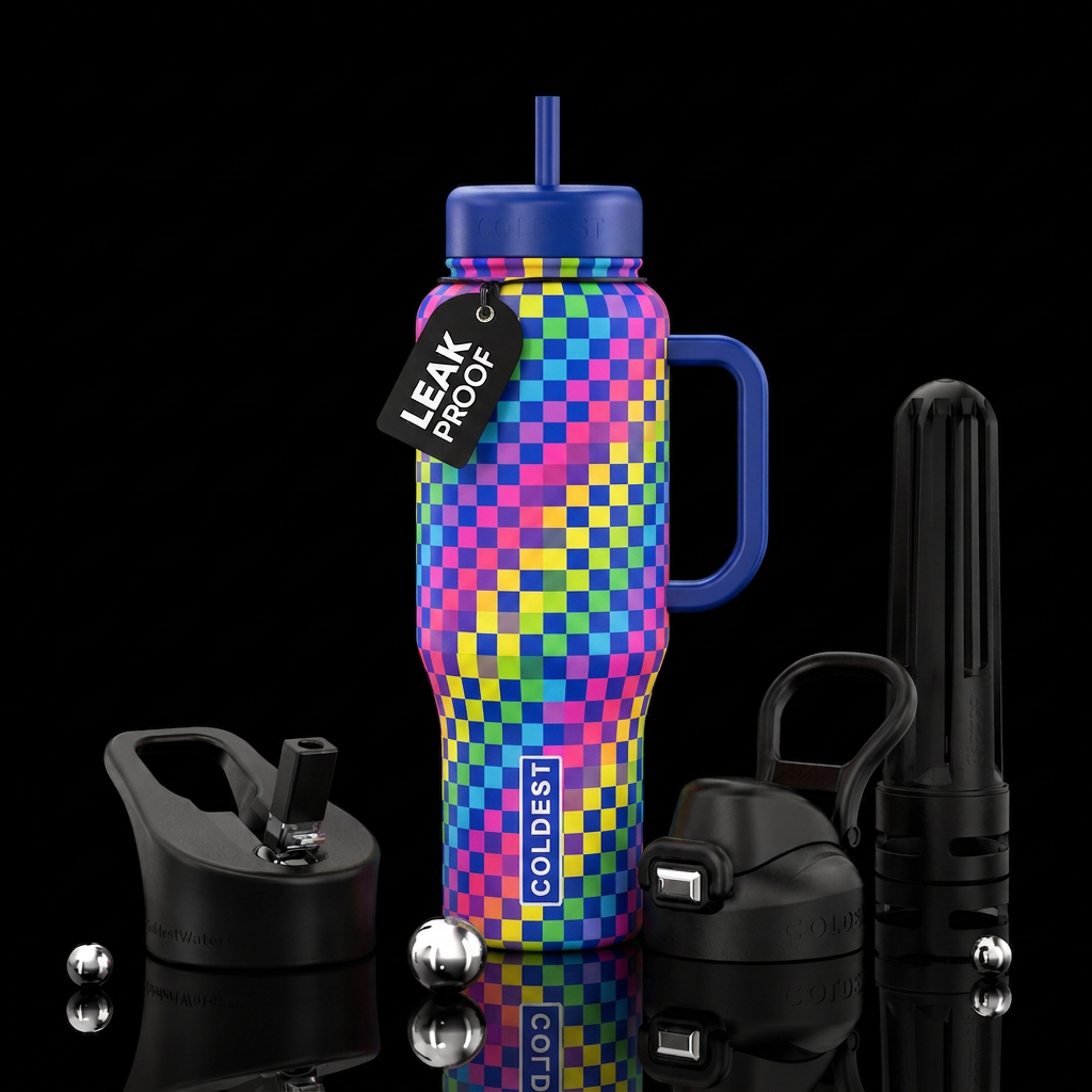 Checkers water bottle design