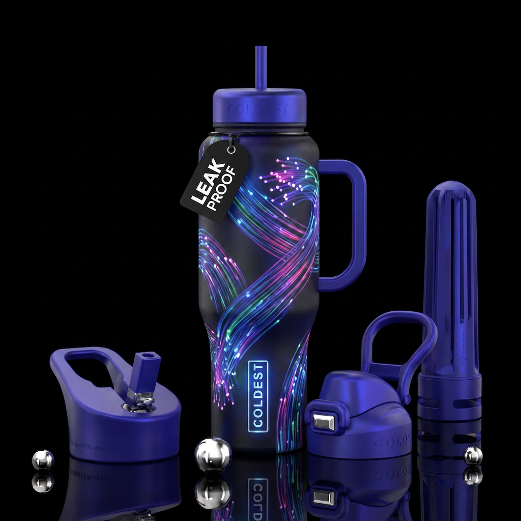 Glowing lights water bottle design