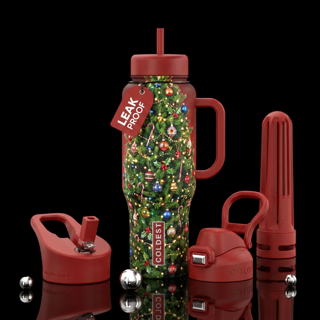 Christmas tree water bottle design