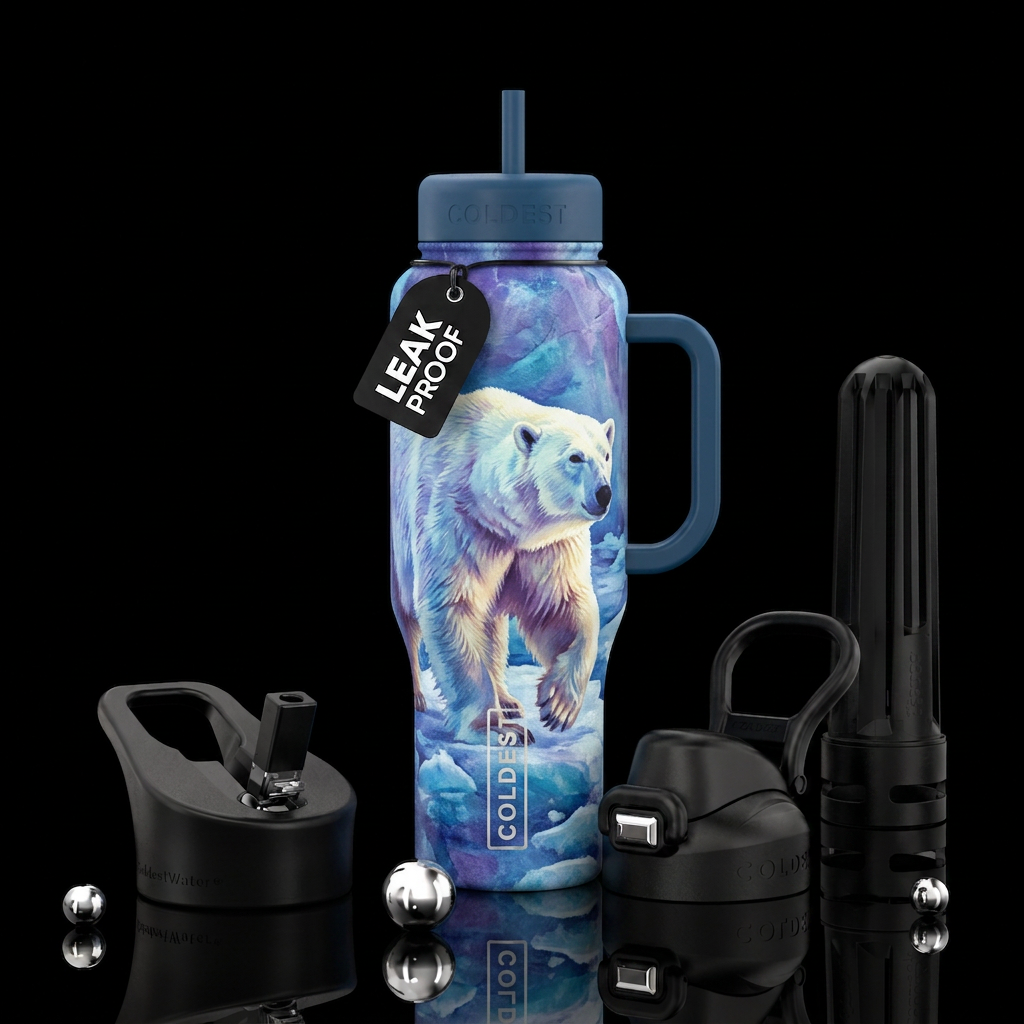 Polar bear water bottle design