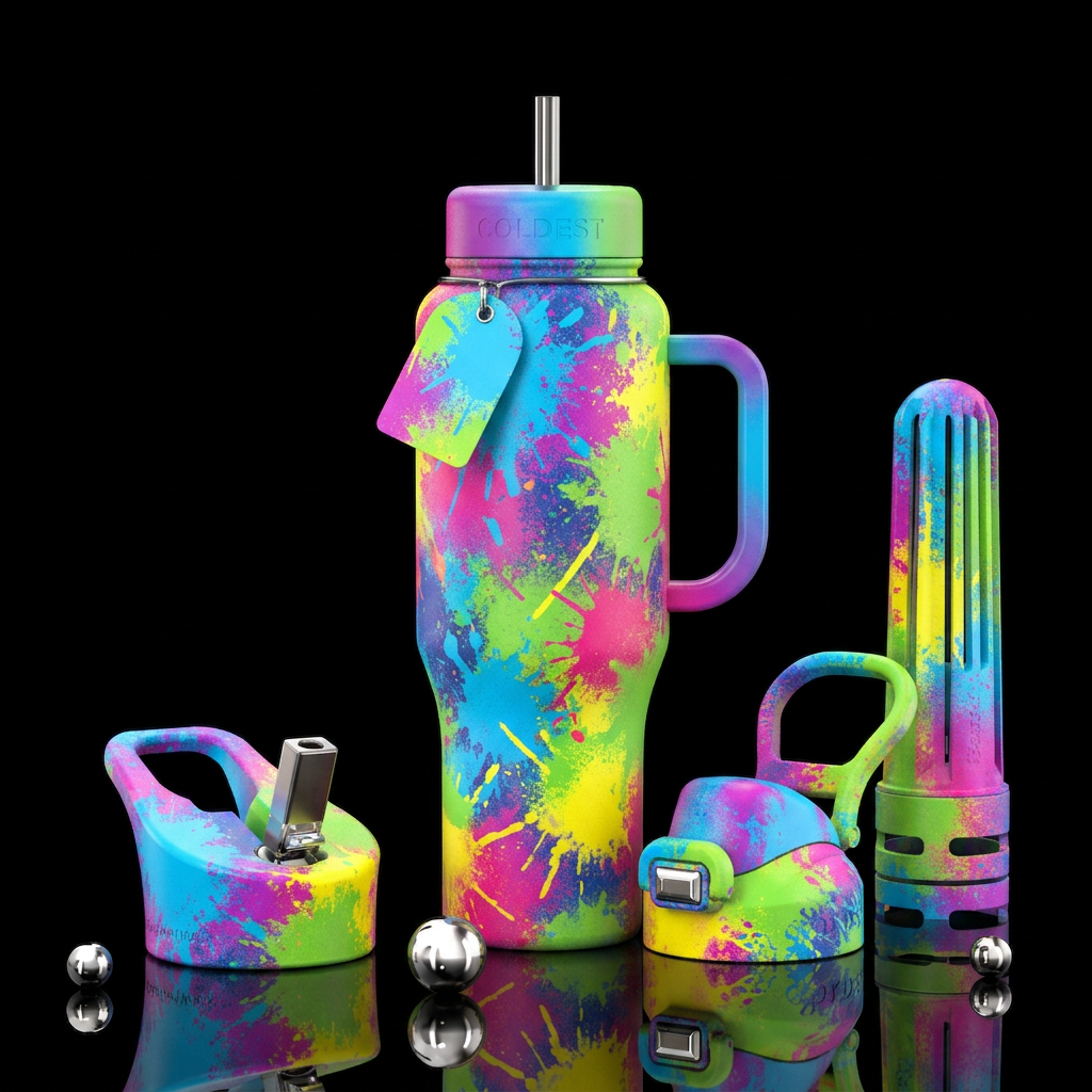 Spray paint water bottle design