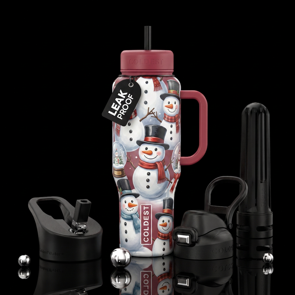 Snowman water bottle design