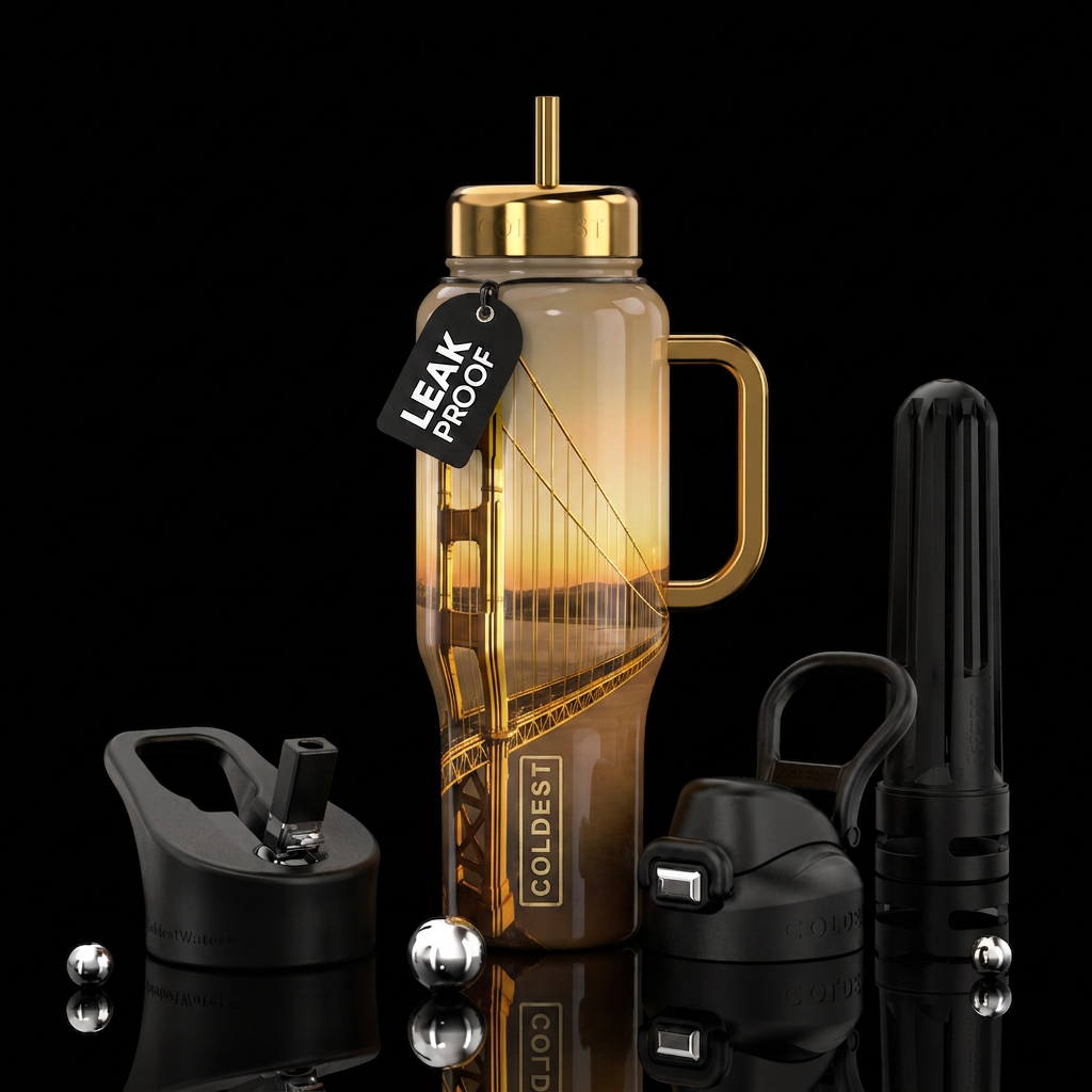 Golden Bridge water bottle design