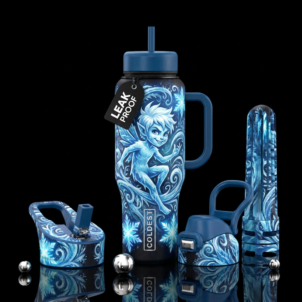 Jack Frost water bottle design